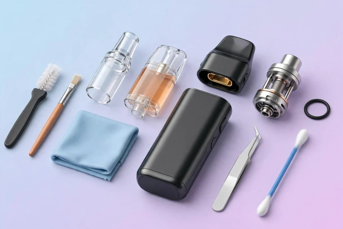 Vape maintenance guide - 3D illustration